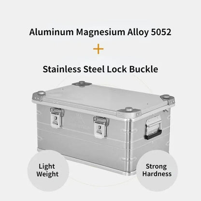 MOUNTAINHIKER Outdoor Storage Box Camping Picnic Travel Aluminum Alloy Large Capacity Box Silver Storage Bag 30-80L