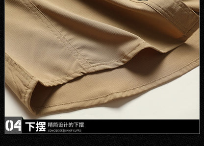 Spring Autumn Men Long Sleeved Shirt Men Tactical Work Shirts Tops Outdoor Multi-pocket Quick Drying Hiking Fishing Cargo Shirts