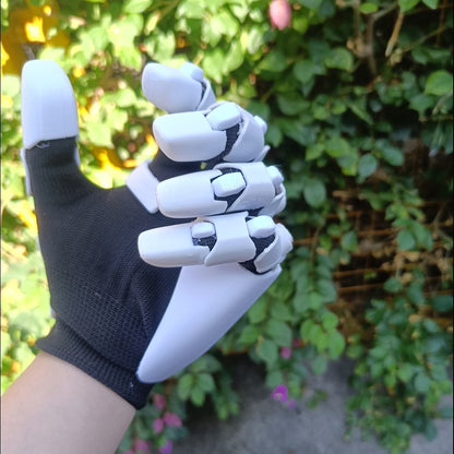 Mechanical gloves, made from 3D-printed PETG material, are flexible and have a highly mechanical look. Suitable for cosplay.