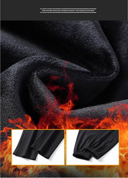Winter Running Pants Men's Outdoor Waterproof Windproof Thickened Jogging Sports Trousers Warm Fitness Sports Casual Long Pants