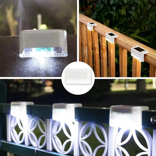 4-20PCS Warm White LED Solar Step Lights Outdoor Garden Path Stair Lights Waterproof Balcony Patio Fence Lighting Decoration