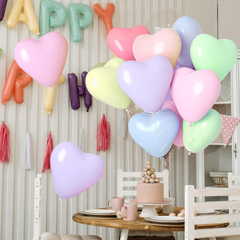 10/20/30/50pcs 12inch Macaron Heart-shaped Latex Balloon Helium Balloons Valentine's Day Wedding Birthday Party Decoration