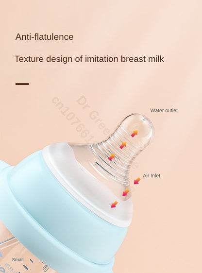 Dr.Green Wide Mouth Newborn baby bottles PPSU Washable Bottles Forward and reverse bi-directional scale inverted milk brewing