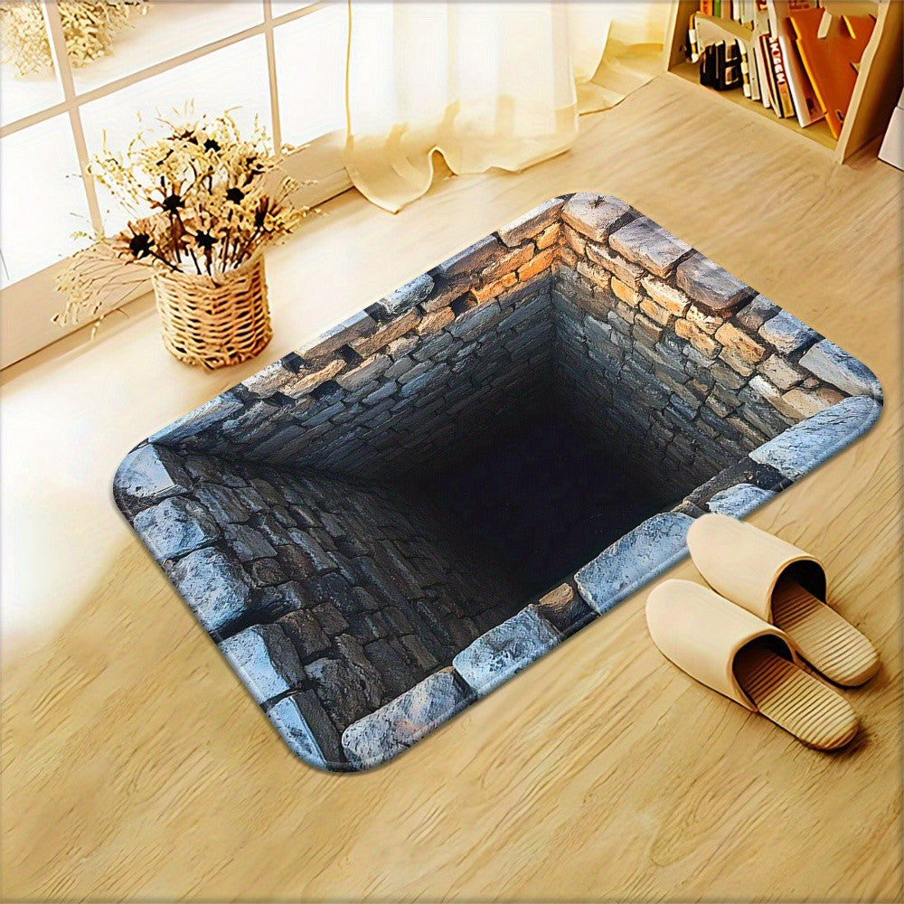 Stone Tunnel Illusion Mat: Add Depth to Your Entryway | Creative Doormats | 3D Visual Effects Flooring Skid resistant carpet