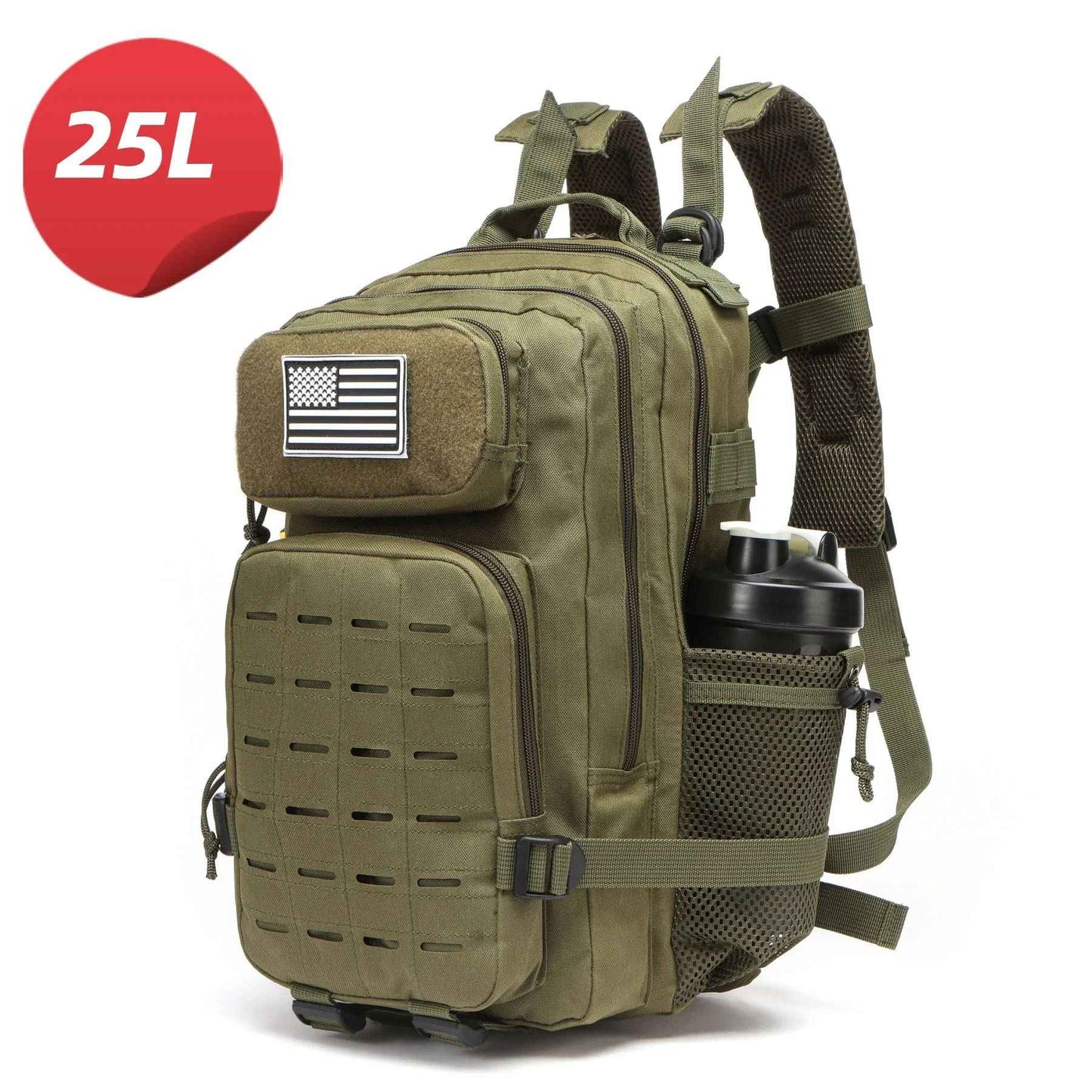 Mochila Impermeável 25L/50L com 2 Bolsos para Garrafas Academia Ao Ar Livre Viagem Caminhada Pesca Trekking Mochilas Bolsa para Notebook de 13 polegadas