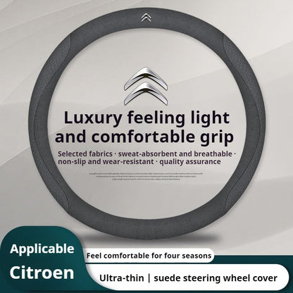 Capa de Volante de Couro para Carro Citroen C1 C2 C3 C4 C5 C6 C4L VTS Berlingo Picasso Aircross Sega Ely See C3-XR Acessórios
