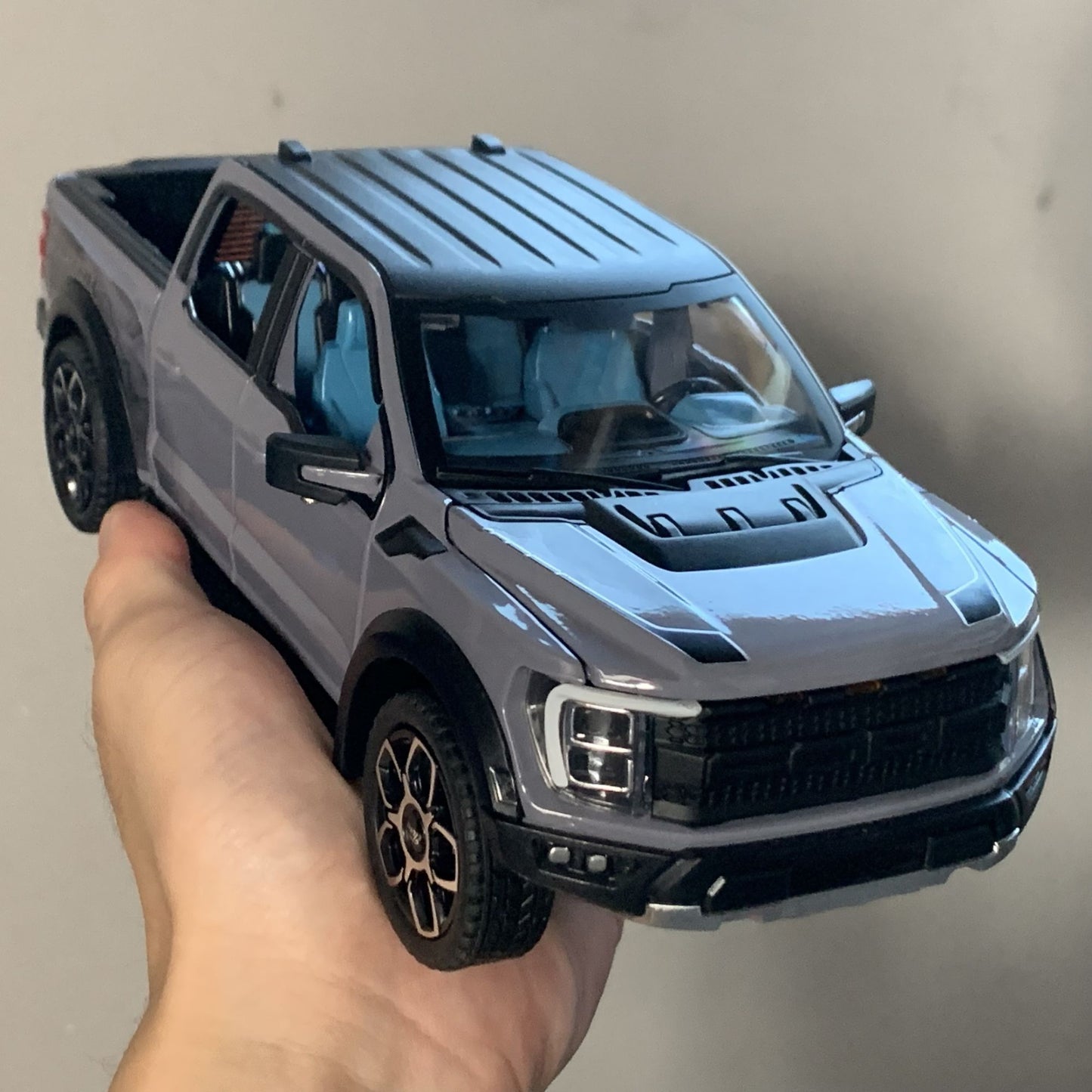 1:20 Ford Raptor F150 Picape Caminhão Brinquedo Carro Modelo Liga Fundido Portas Abrindo Puxar para Trás Som Luz Modelo de Escala Carro Brinquedos para Meninos