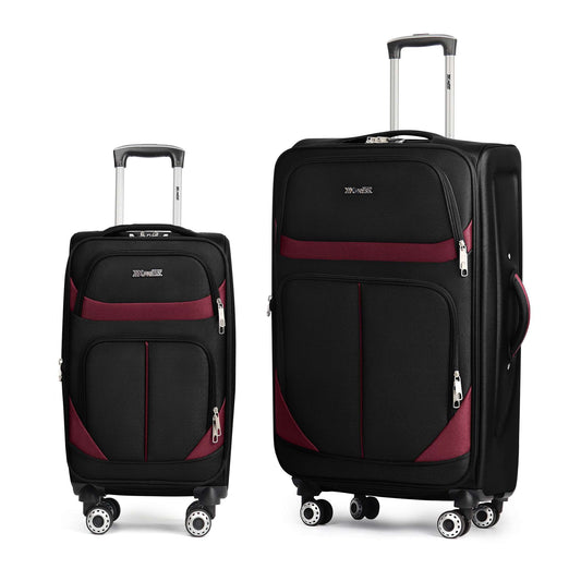 Expandable Luggage Set 2 Piece Softshell Suitcase 20inch Carry-on Luggage & 28inch Checked Luggage for Travel or Business