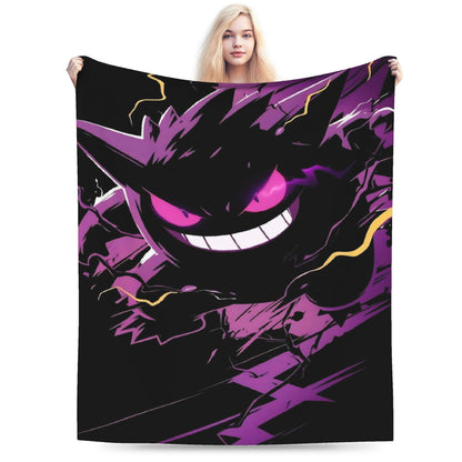 Cobertores Gengar Mantas De Pelúcia Novas Super Quentes Para Meninas Meninos Sofá Cadeira Flanela Colcha Protetor De Cama