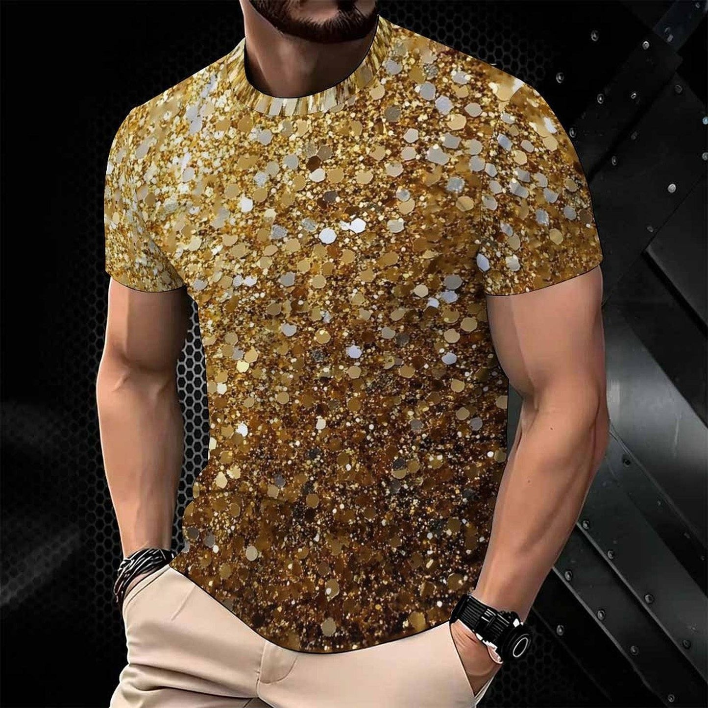 Men Print T Shirt Short Sleeve Crew Neck Casual Summer Fashion Tees Tops For Daily Outdoor Wear