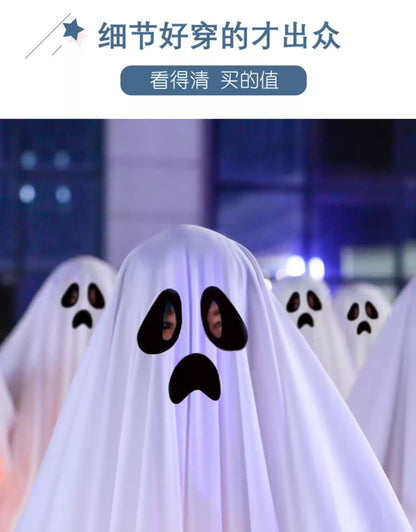 Halloween Cloak Cape Ghostes Hooded Cloak Cape Robe Ghostes Poncho Funny Cosplay Clothes Ghostes Costume Cape Adult Kids