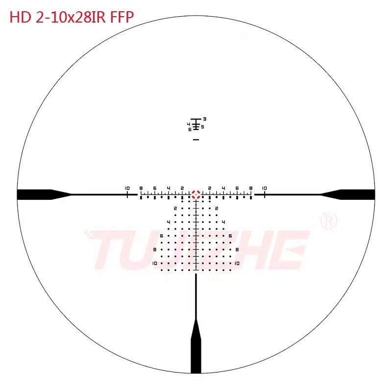 Spirit Fox HD2-10X28IRFFP Telescópio de caça frontal externo resistente a alto impacto IRFFP 10X28