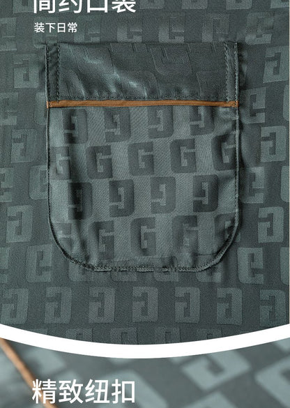 Ice Silk Pajamas Men's Spring and Summer Light and Breathable Simulation Silk Satin Short-sleeved Shorts Youth Simple Loungewear