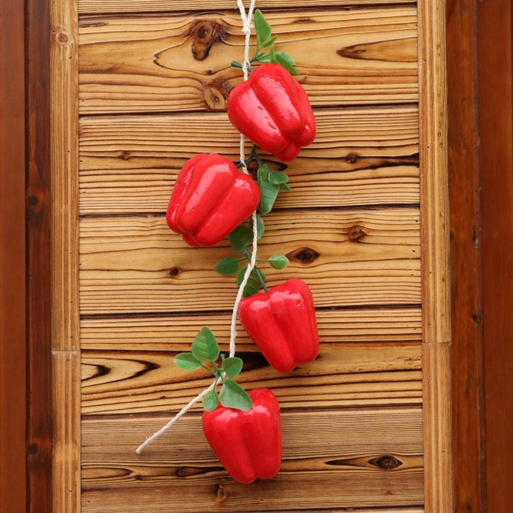 Wall Decor Red Pepper Fake Chili Pepper String Pendant Artificial Vegetables Simulation Food Photography Props Fake Vegetables