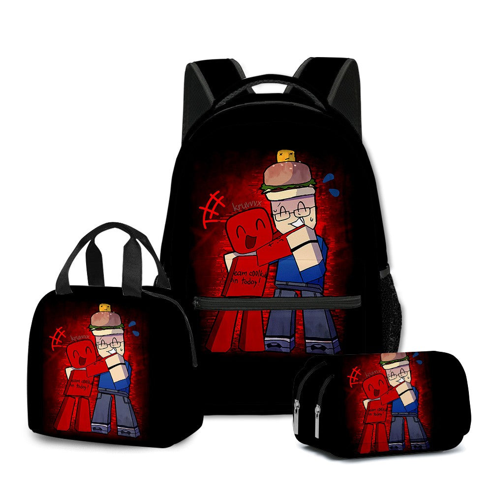 Desenho Animado Popular Engraçado Gubby Pelúcia Impressão 3D 3 Peças/Conjunto Bolsas Escolares para Estudantes Mochila para Laptop Lancheira Portátil Estojo de Lápis