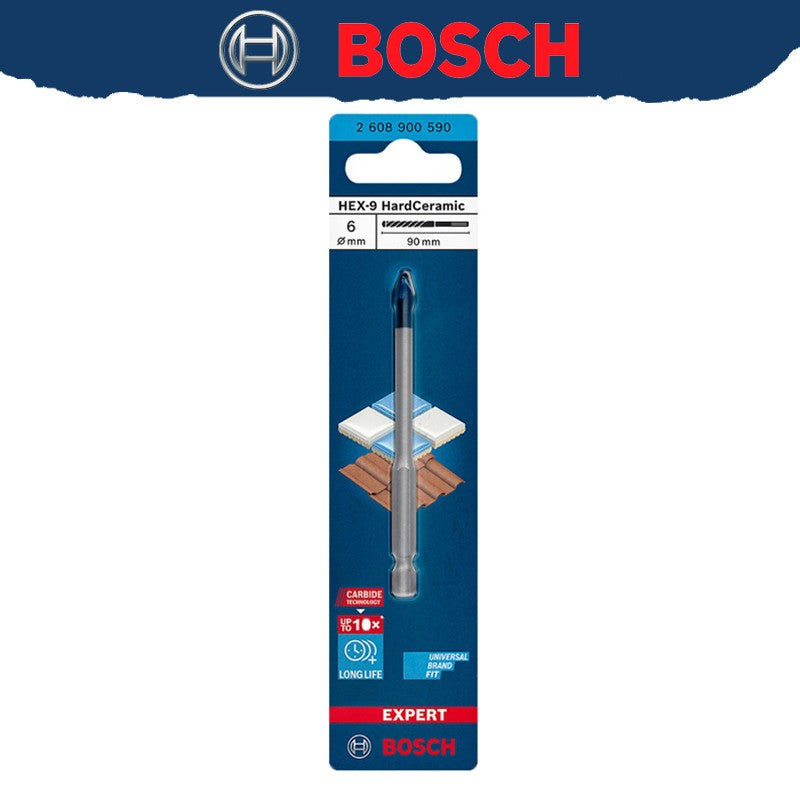 BOSCH EXPERT HEX-9 Broca de cerâmica dura, vida útil 10 vezes mais longa, alta dureza do material, broca de pedra 2608900590 2608900588