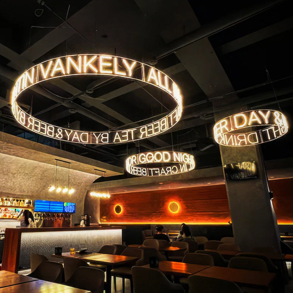 Custom Round Neon Sign Light up Letter Sign Bar Store Neon Sign Business Name Sign Personalized Business Name Logo