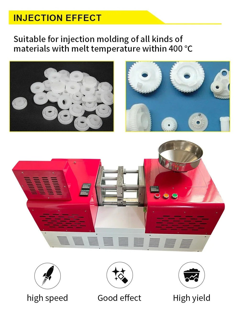 Máquina de Moldagem por Injeção Micro de Bancada 4T para Produção de Peças Plásticas Micro ABS PLA PC PE Polímero