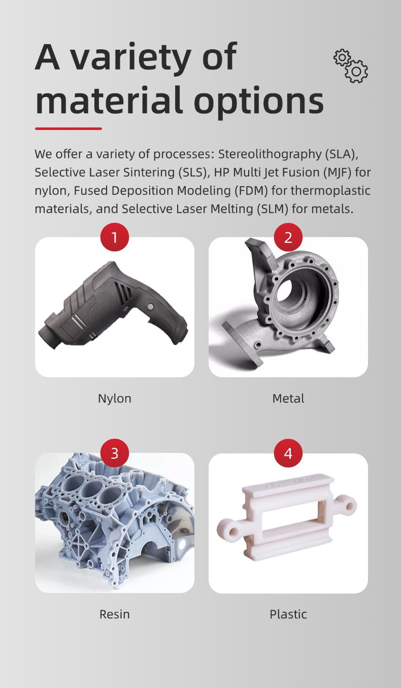 Custom 3D Print service SLM Metal MJF Nylon Manufacturing Plastic SLA Resin SLS TPU  Aluminum Stainless Steel Titanium ABS Parts