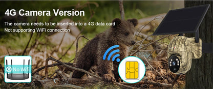 LS VISION 2K 4G Solar Security Cameras WIFI Wireless Outdoor 360° Live View Animal Monitoring Camouflage Color Battery PTZ Cam