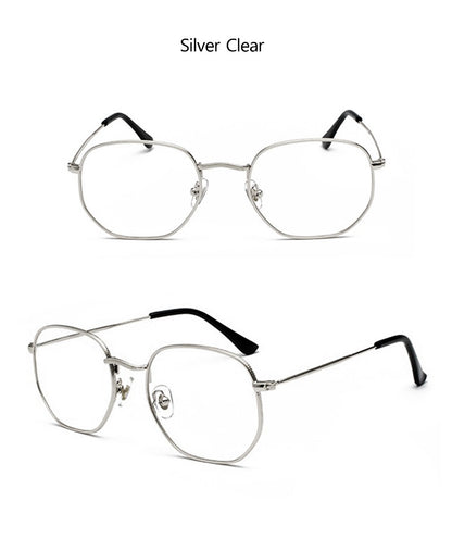 Hexagon Men Women Sunglasses Square Polygon Sun Glasses Brand Designer Retro Shades Metal Frame Eyewear TOP UV400 de sol hombre