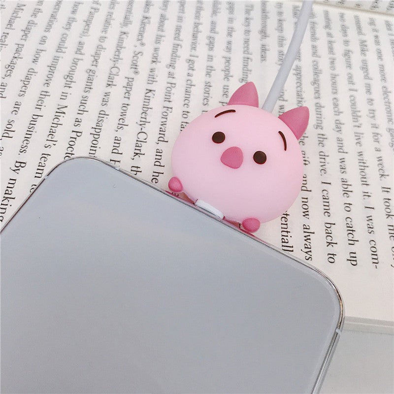 Disney Anime Mickey Mouse Charger Cable Protector Kawaii Stitch Minnie Usb Data LineHead Protection Cover Gifts
