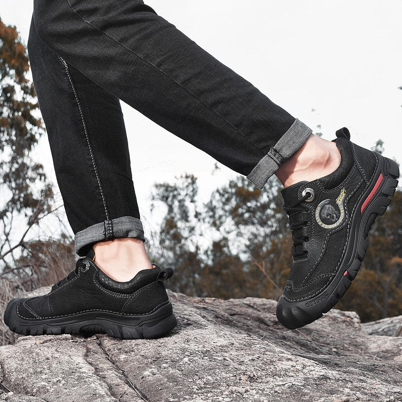 Sapatos Masculinos de Couro Genuíno para Camping, Caminhada, Tênis Esportivo Masculino, Sapatos Casuais de Viagem, Lazer, Caminhada, Escalada