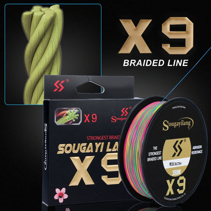 Sougayilang Linha PE de 9 Fios de Alta Qualidade X9 Linha de Afundamento 150M Baixa Memória Linhas de Pesca Trançadas 17-97LB Super Linha de Pesca Japonesa