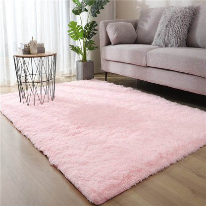 VIKAMA Tie-dyed Fluffy Carpets For Living Room Decor Bedside Rug Warm Plush Floor Mats Children's Room Play Mats Furry Carpet