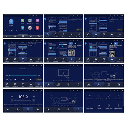 Podofo 7" Wireless CarPlay Player Android Auto IPS Multimedia Player FM Radio Bluetooth Intelligent System Autoradio 2din Stereo