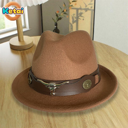 New Autumn and Winter Fashionable and Atmospheric Men's Jazz Hat with Sunshade, Lightweight and Luxurious Style Men's Jazz Hat