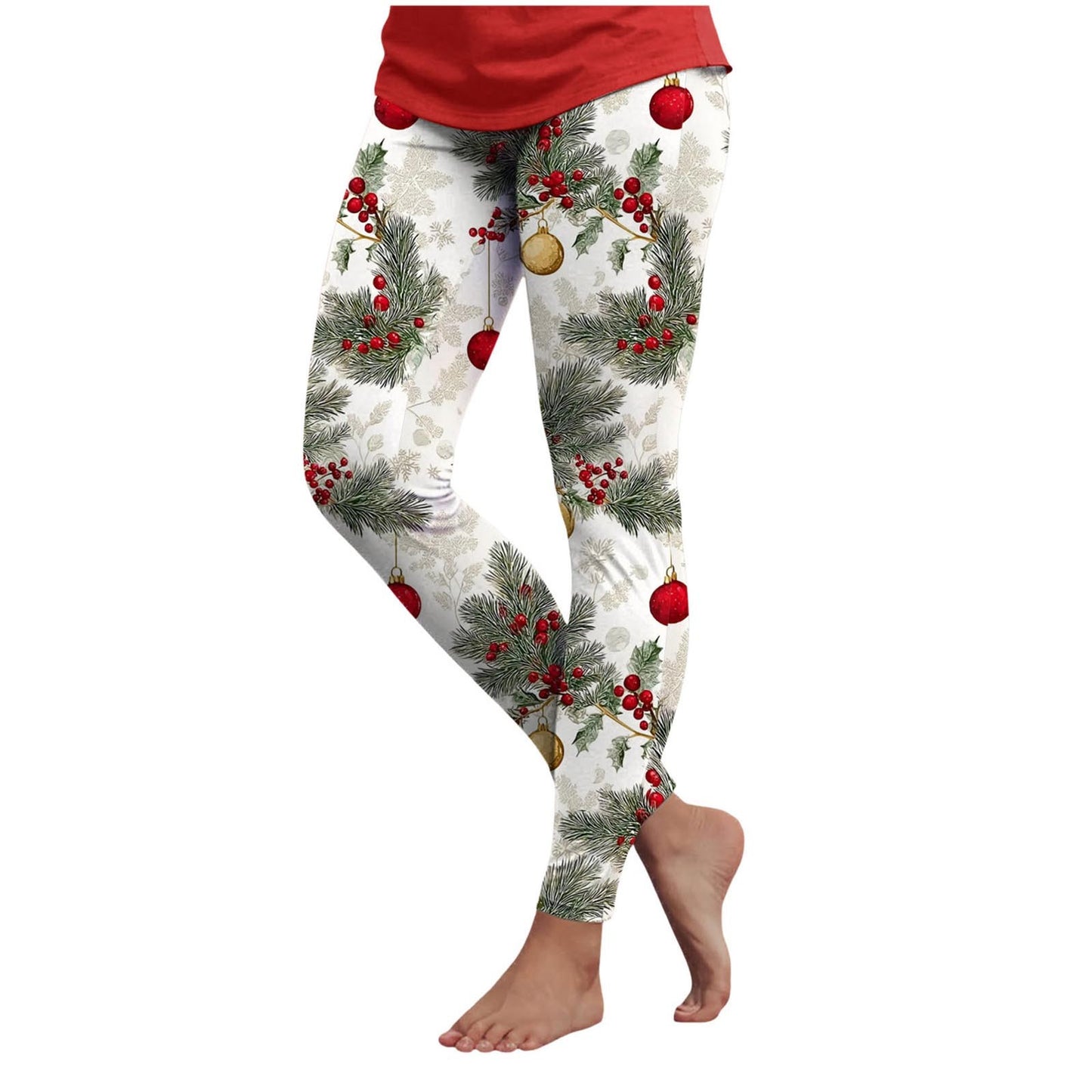 3d Cartoon Pattern Christmas Women's Leggings High Waist Slim Stretch High Waist Tights New Year Home Party Pant Bottom Legging
