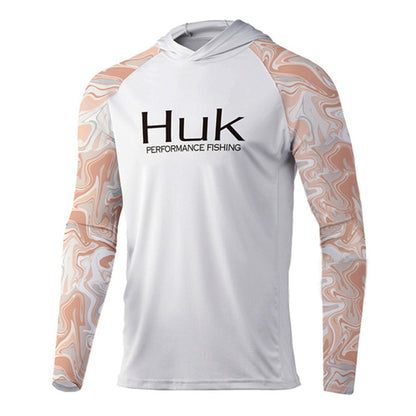 Camisa de Pesca HUK com Capuz Camisa de Pesca Masculina Manga Longa Proteção Uv 50 Camisas de Pesca Vestuário Roupa de Pesca ao Ar Livre