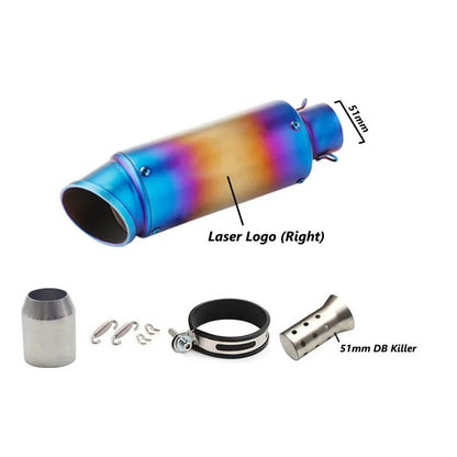 motorcycle exhaust inox muffler carbon fiber exhaust Universal 51/60mm with DB Killer for z900 R3 R25 MT07 MT09 R1 Z400 Z650