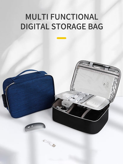Locking Tech Organizer Bag - Anti-Theft Storage Case with Password Protection for iPad, Laptop Cables & USB Drives
