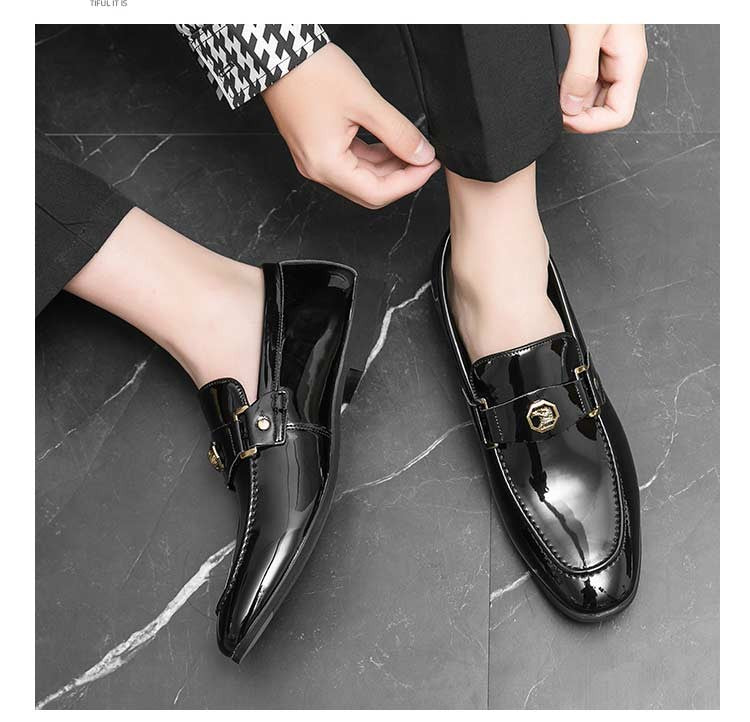 New Black Loafers Men Slip-On Round Toe Fashion Mens Dress Shoes Free Shipping Wedding Shoes for Men Size 38-47