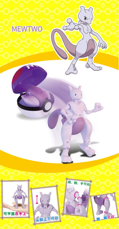 Figure Pokemon Pokeball transform Pikachu Charizard Venusaur Blastoise Mewtwo Gyarados Solgaleo Lunala Eevee poke ball toy gift