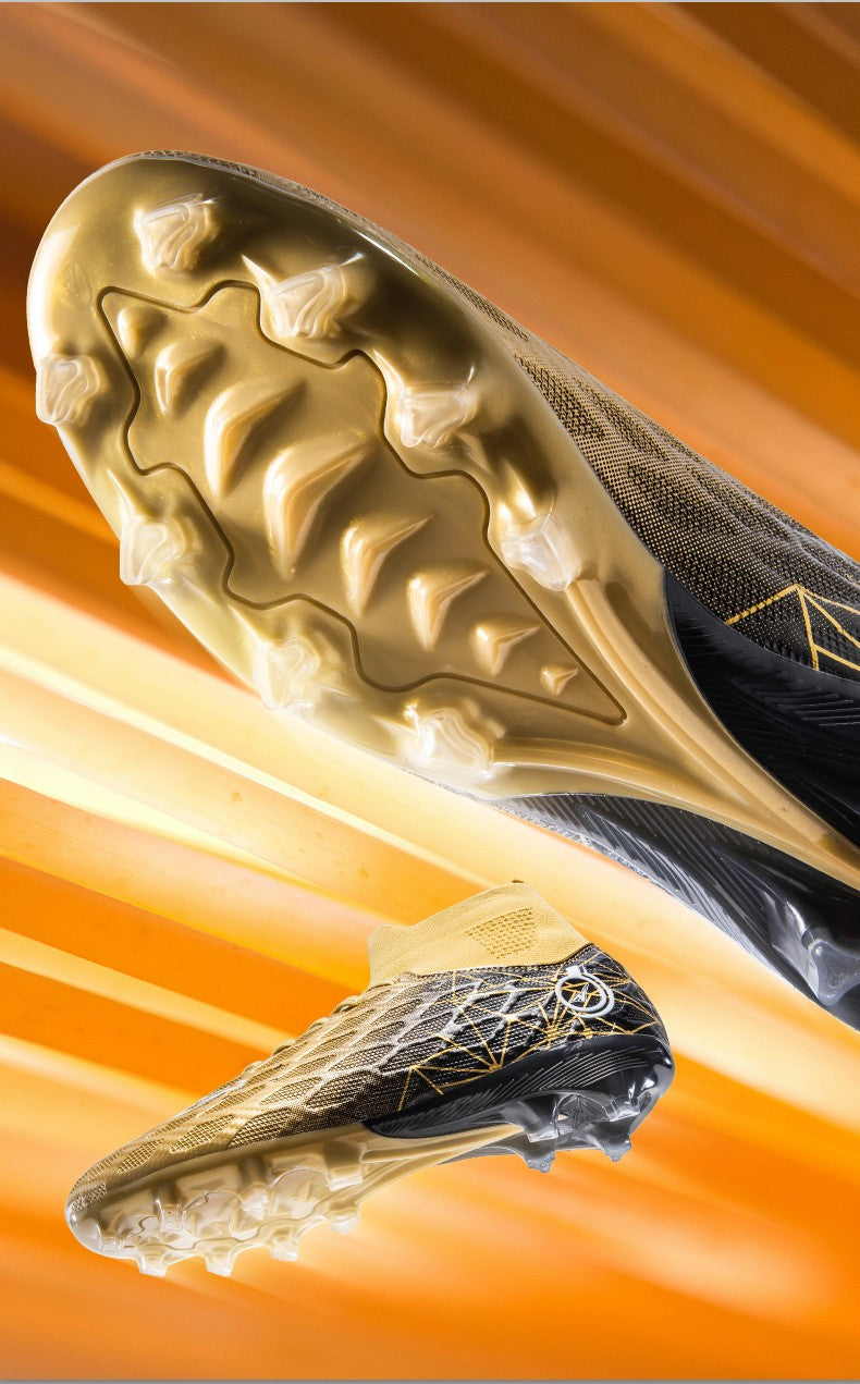 Men's High Top Soccer Shoes Long Spikes Football Shoes Professional Athletic Training Soccer Cleats Lightweight Football Cleat