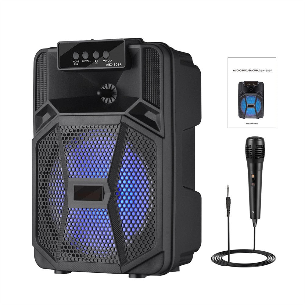 Caixa de Som Portátil Sem Fio Bluetooth 1000W Grande Luz LED Estéreo para Festa FM Karaokê Subwoofer 8 polegadas com Microfone e Controle Remoto