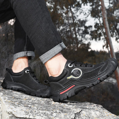Sapatos Masculinos de Couro Genuíno para Camping, Caminhada, Tênis Esportivo Masculino, Sapatos Casuais de Viagem, Lazer, Caminhada, Escalada