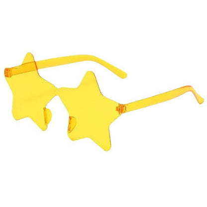 Star Shaped Sunglasses Rimless Colorful Transparent Glasses for Women Men Festival Birthday Cosplay Beach Summer Party Supplies