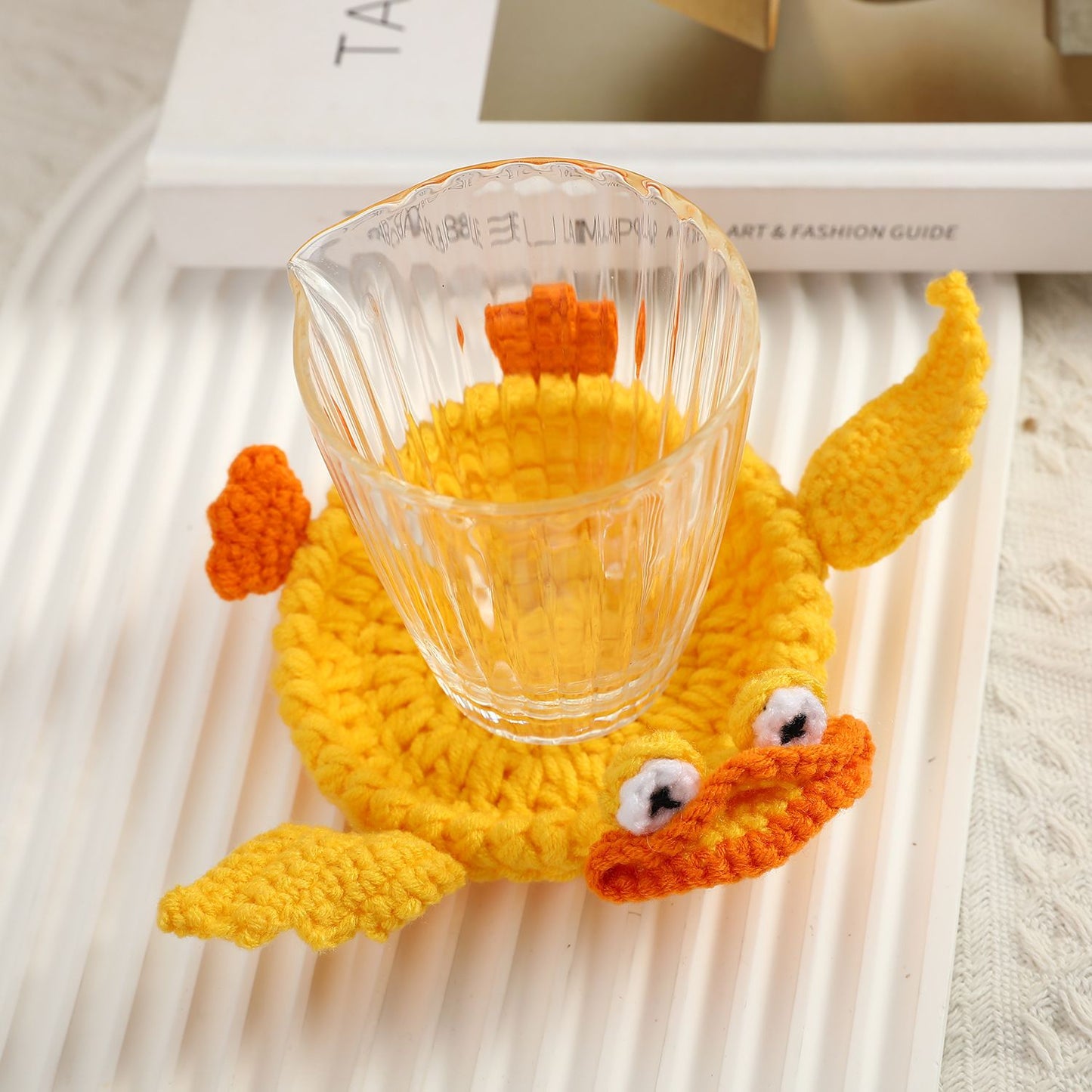 Funny Crochet Animal Coaster Finished Handwoven Coaster Coffee Cup Decor Gift
