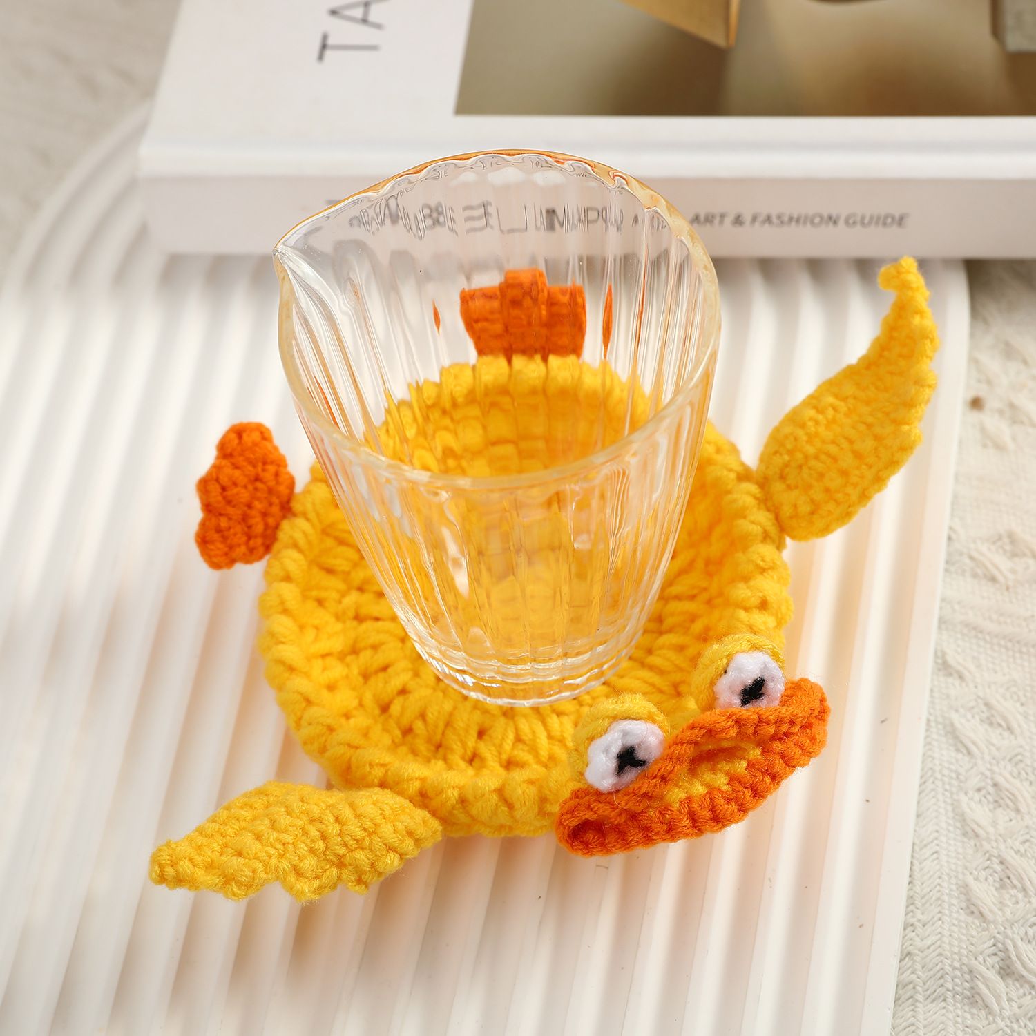 Funny Crochet Animal Coaster Finished Handwoven Coaster Coffee Cup Decor Gift