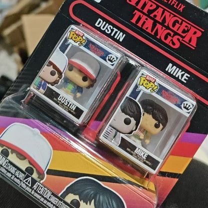 Funko Bitty Pop Stranger Things Dustin e Mike Pacote com 2 Mini Séries Caixa Surpresa Miniaturas Onze e Demogorgon Bonecos de Ação Colecionáveis Presentes