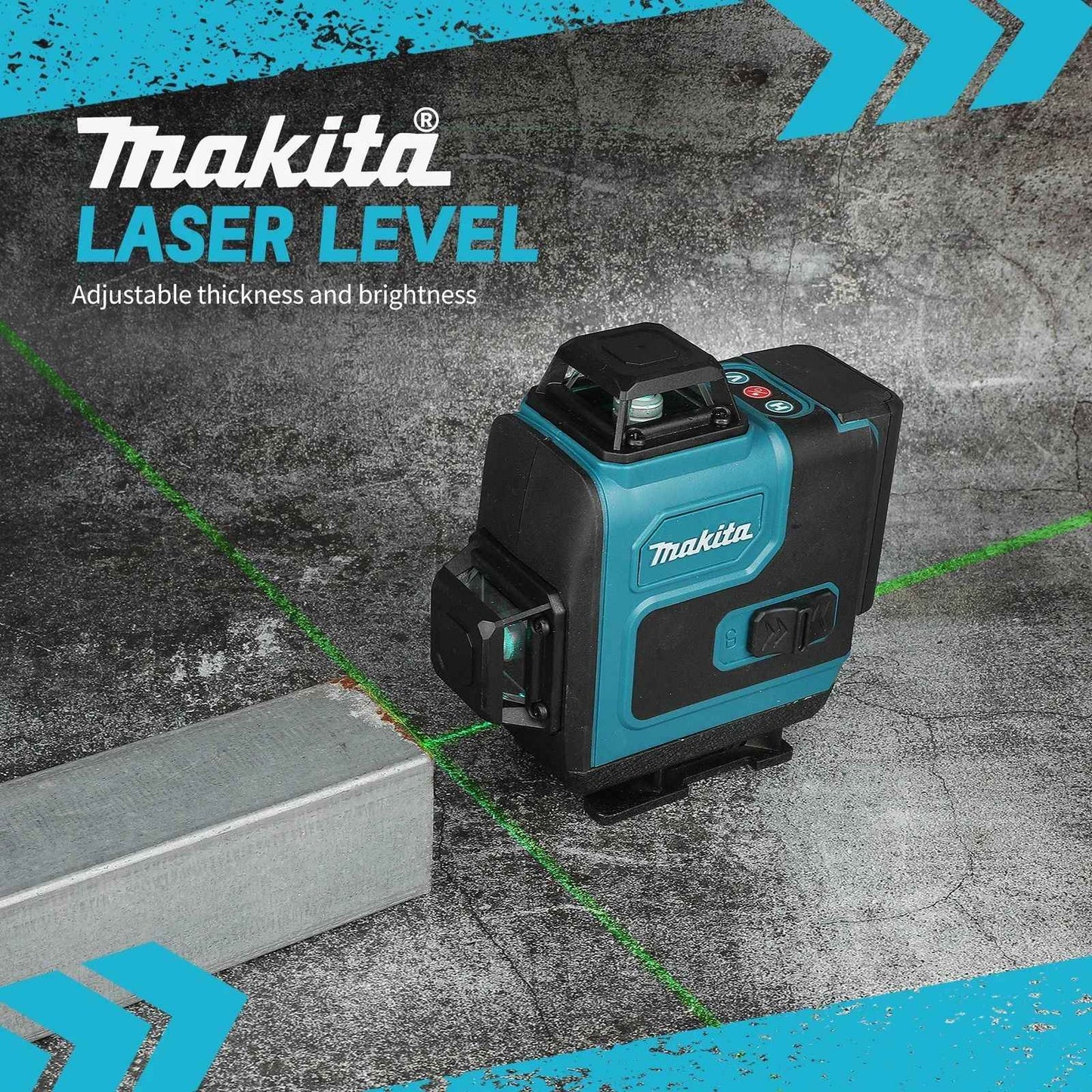 2025 Nível a Laser Makita de Alta Precisão 16 Linhas Luz Verde Nível a Laser de Auto Nivelamento Portátil de Montagem em Parede de Alta Precisão?