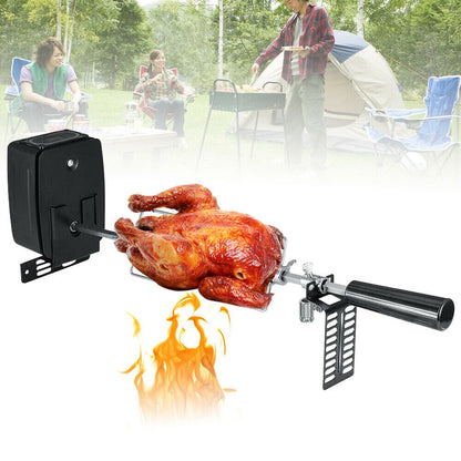 Electric Rotating BBQ Grill 360° Auto Turn Spit Roaster for Chicken Meat Shish Kebab Electric Barbecue Rotisserie Oven Grill