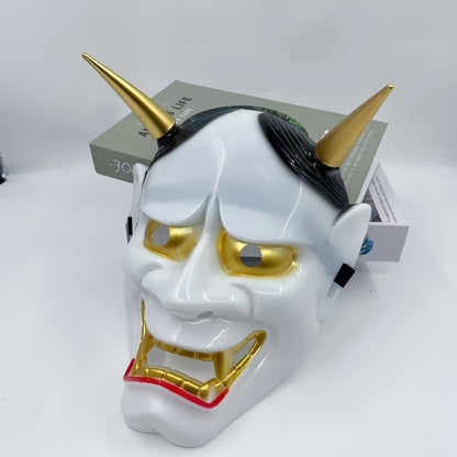 Japanese Hannya Demon Mask, Full Face Oni Mask for Halloween Cosplay and Themed Party Costume Accessory