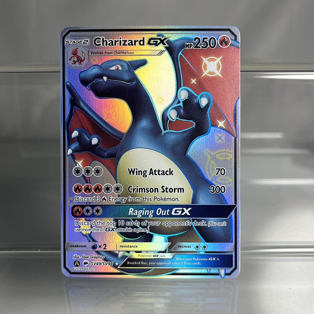 Cartas Avulsas Metalizadas PKM Pikachu Charizard EX Bubble Mew Jogo Cartas Raras de Coleção PTCG Cartas Proxy Arco-Íris