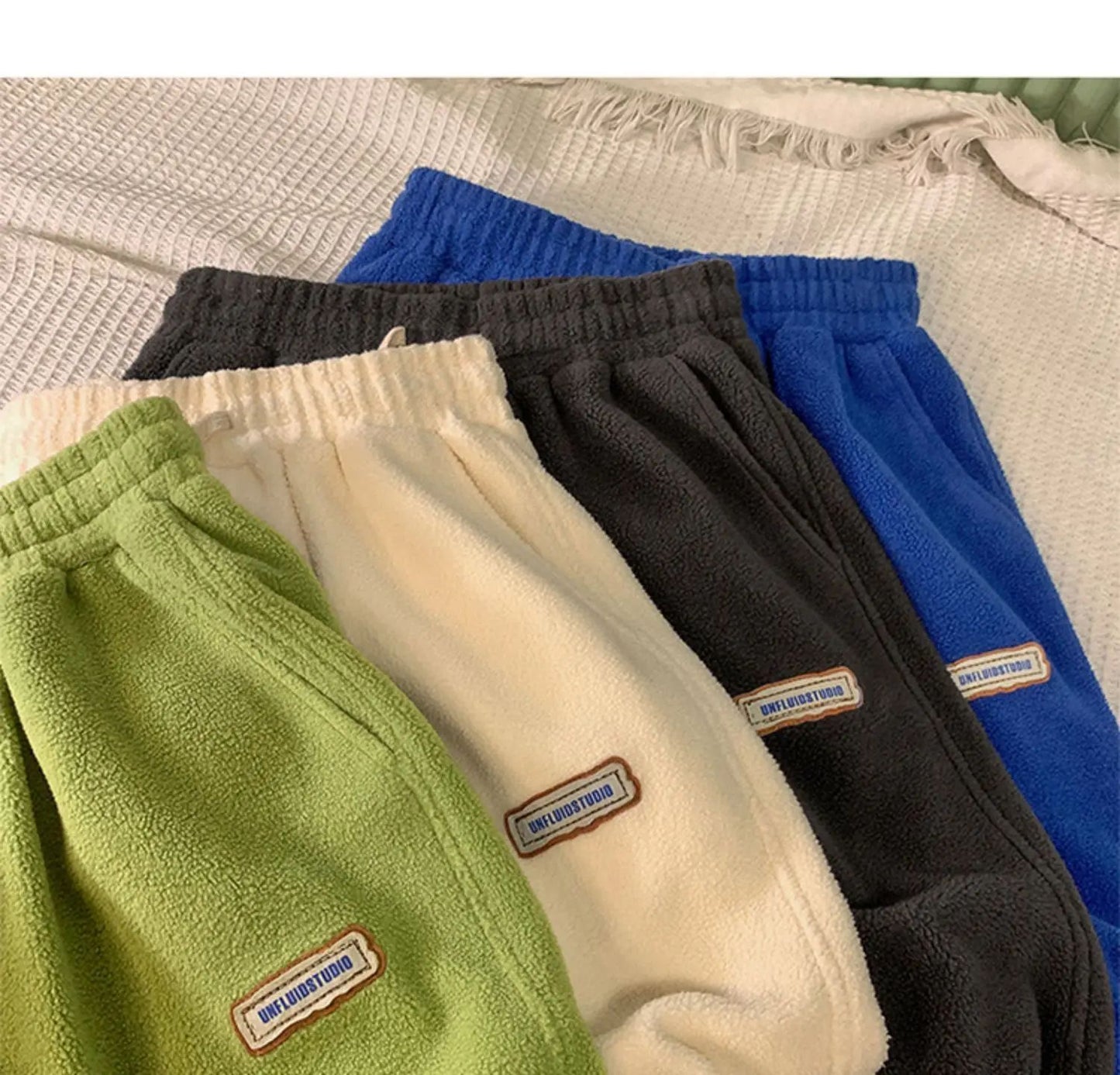 Lamb Velvet Thickened Fleece Women's Casual Pants Autumn Winter Warm Outdoor Wear Loose Fit Sports Trousers