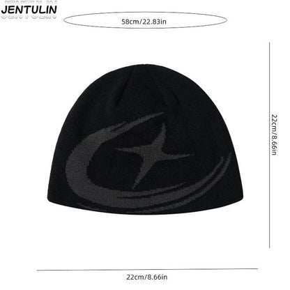 Y2K Harajuku Street Boomerang Satr pattern Beanies Autumn Unisex Warm Knitted Hat Hot Girl Outdoor Casual Man Hip Hop Caps